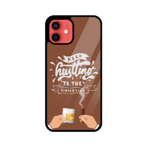 Hustle Typography Glass Phone Case